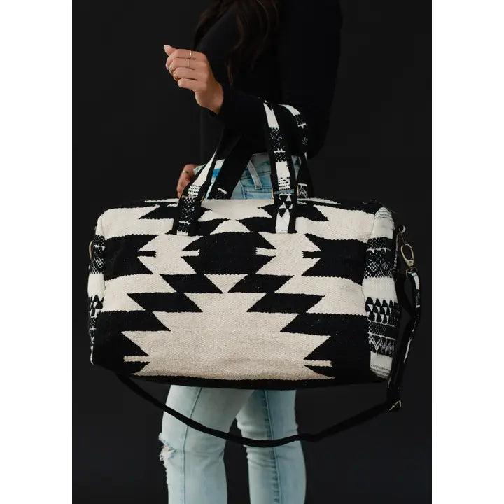 Black & Cream Aztec Duffel