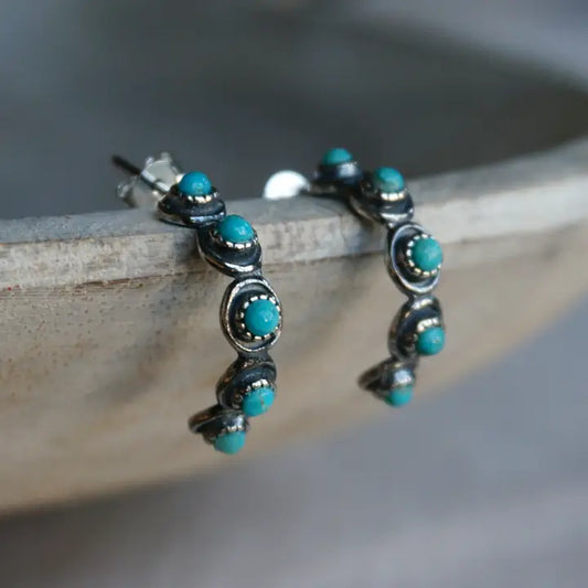 Sam Turquoise Hoop Earrings