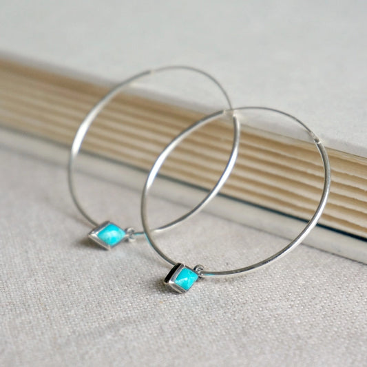 Dir Turquoise Hoop Earrings