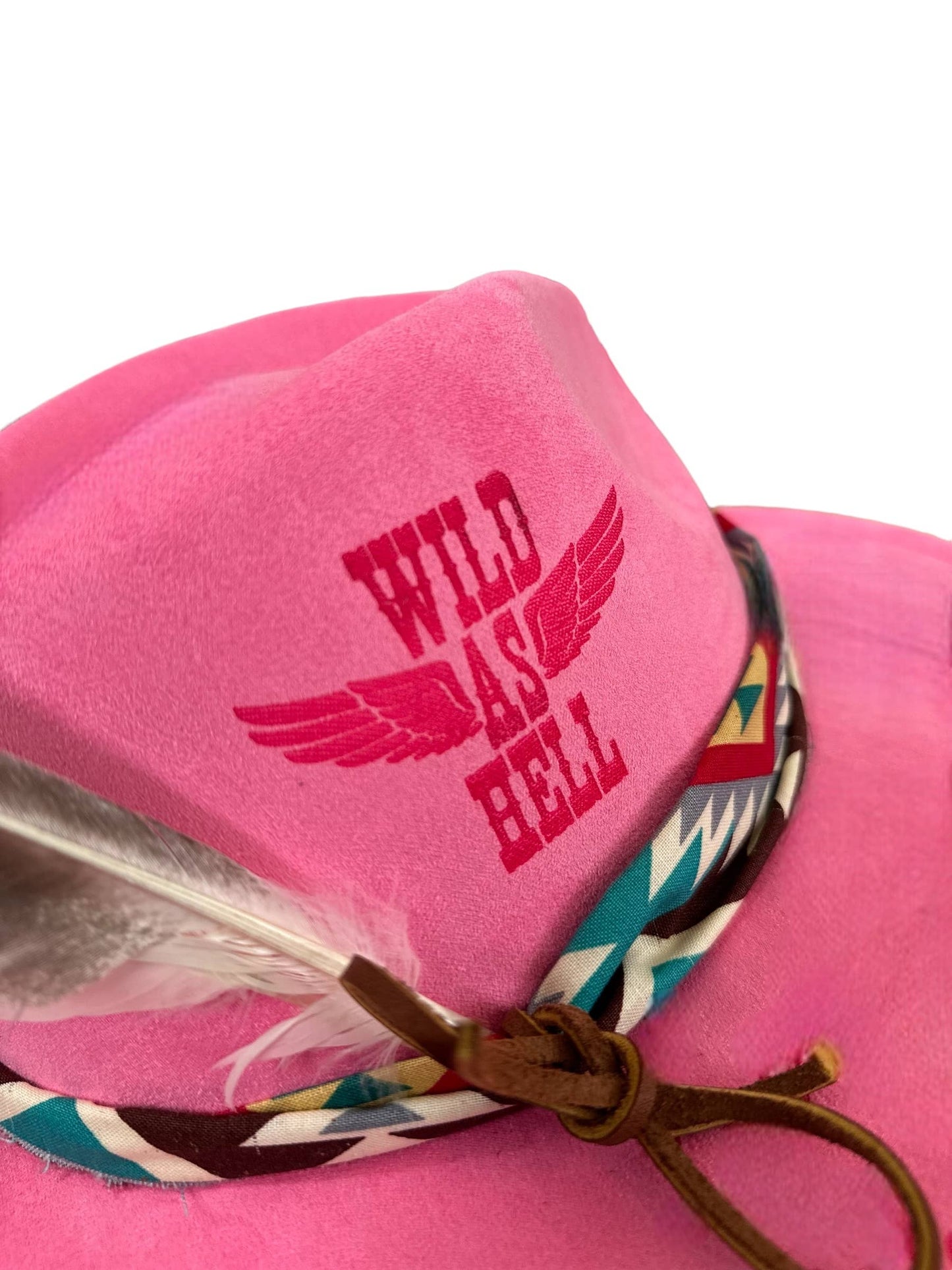 Wild As Hell Burned Western Cowboy Hat: Barbie / Suede Style Rancher