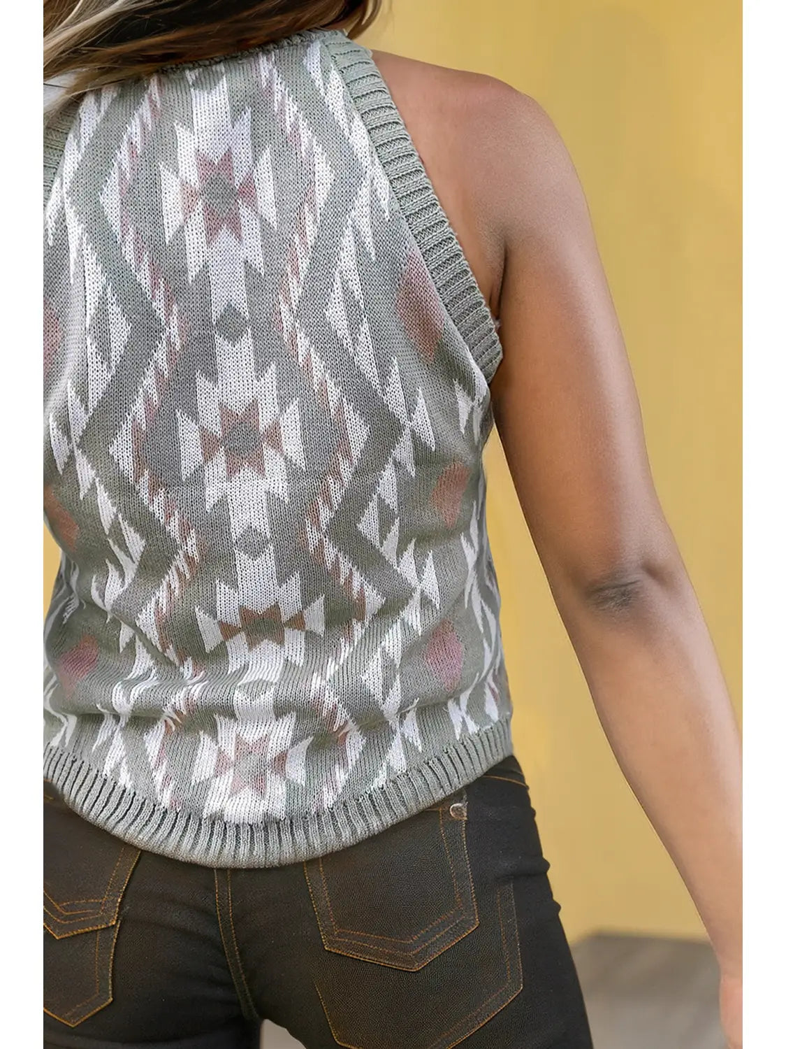 Western Tribal Knit Sweater Tank