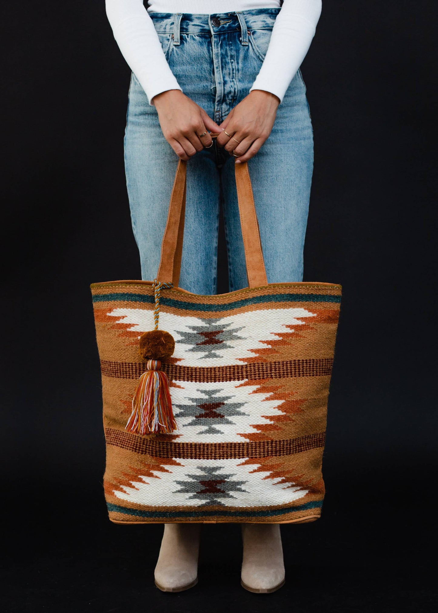 Brown, Rust & Teal Aztec Tote