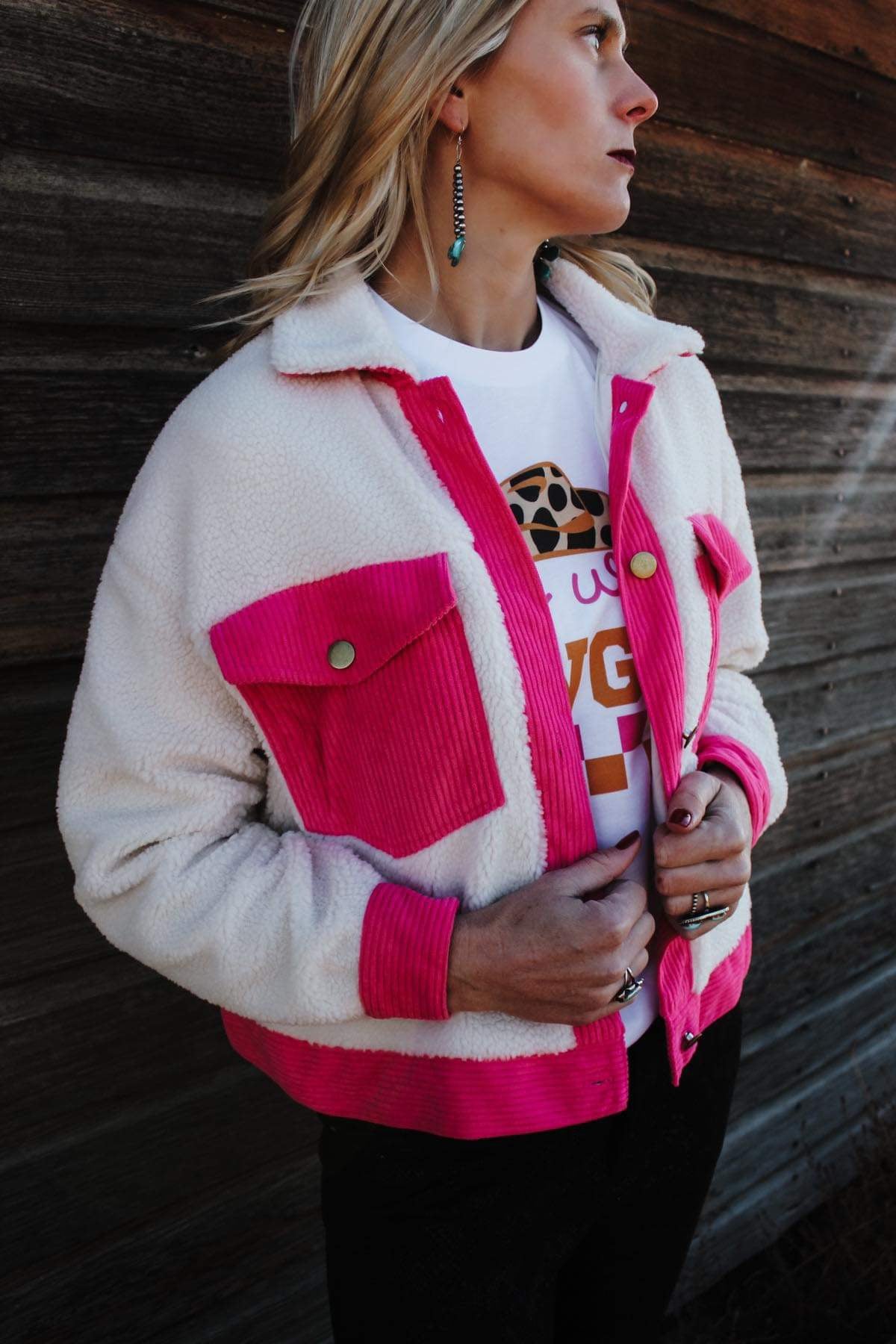 Hot Pink Sherpa Jacket