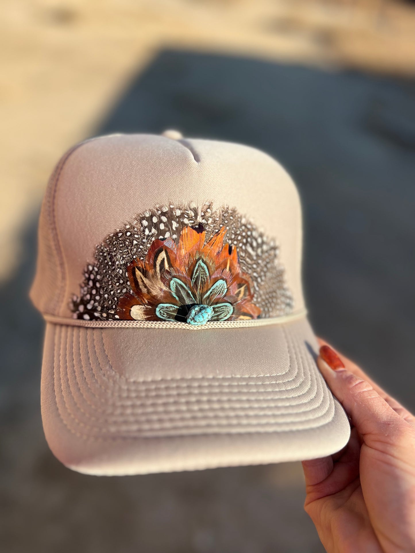 Feather Trucker Hats