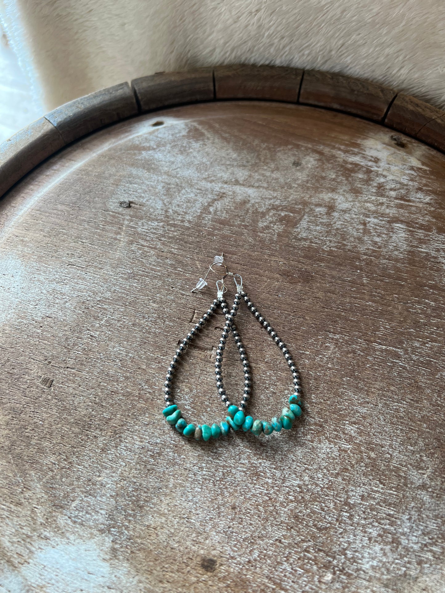 Authentic Turquoise Navajo Pearl Dangle Earrings