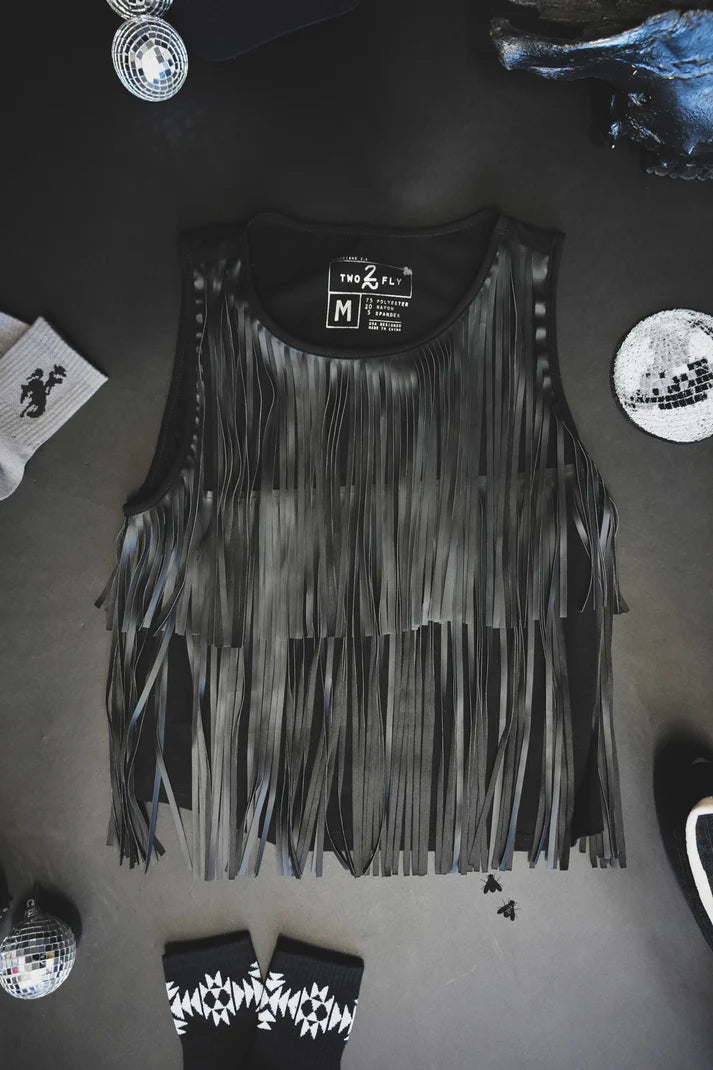 Girls Best Fringe Top - Midnight