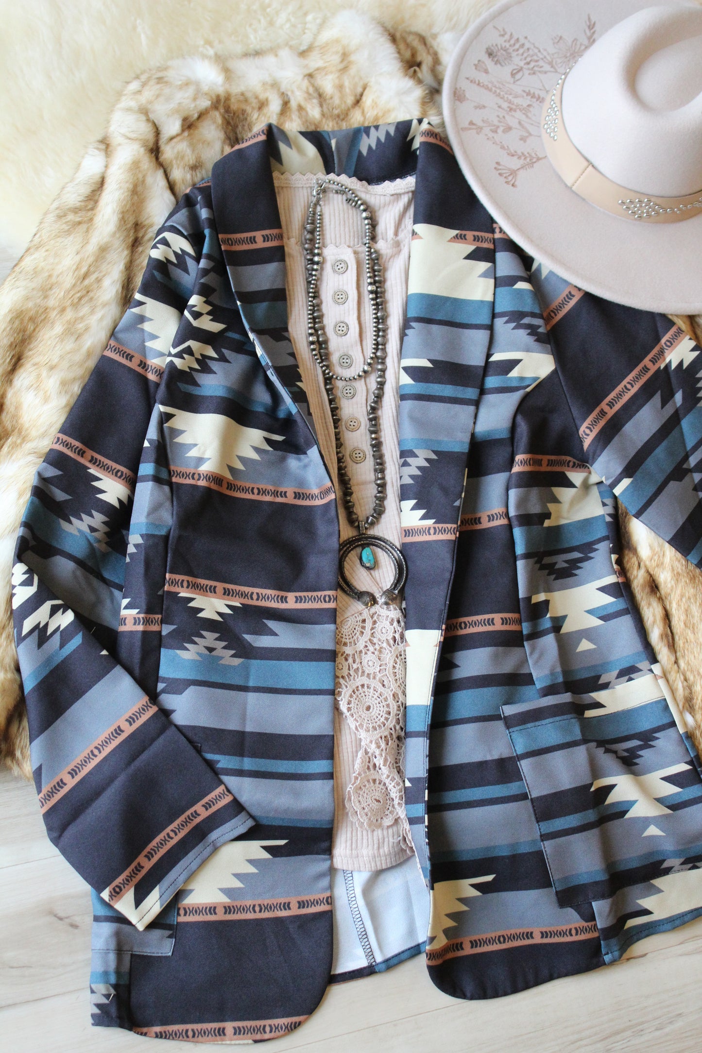 Western Tribal Print Blazer