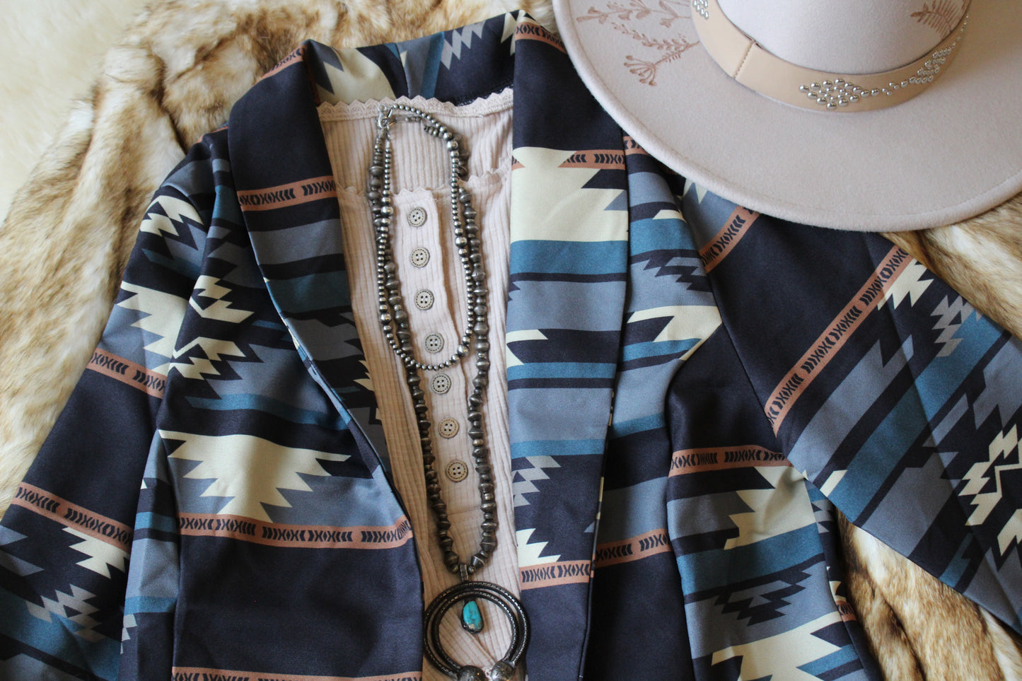 Western Tribal Print Blazer