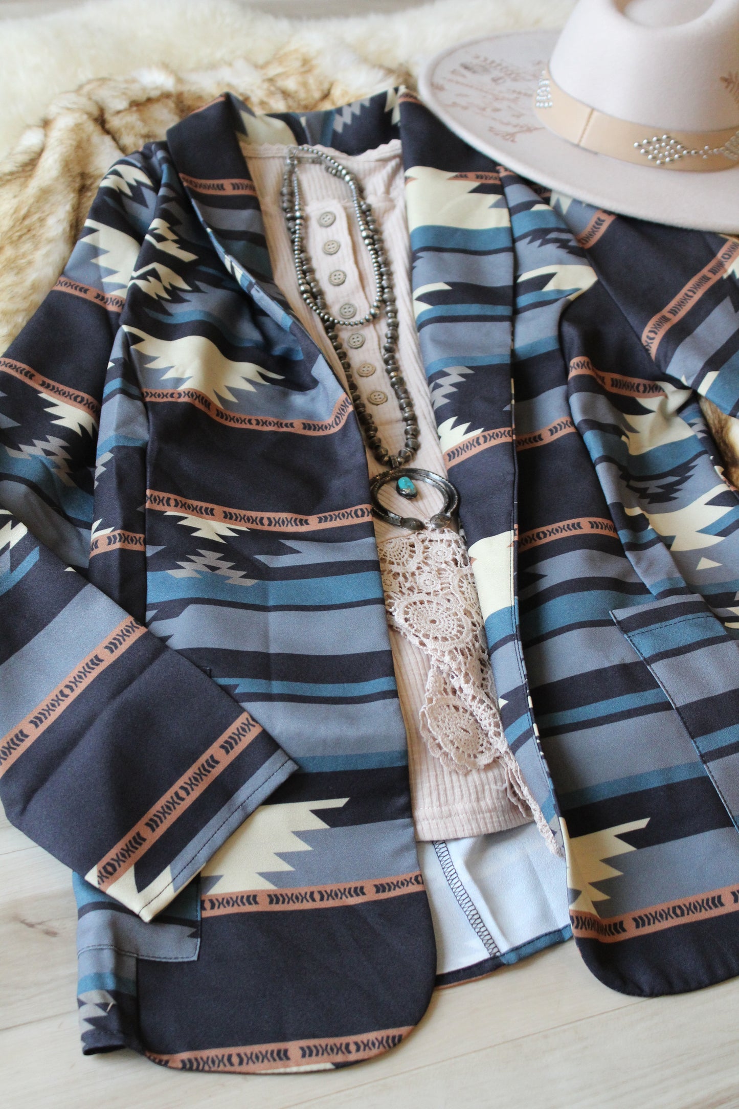 Western Tribal Print Blazer