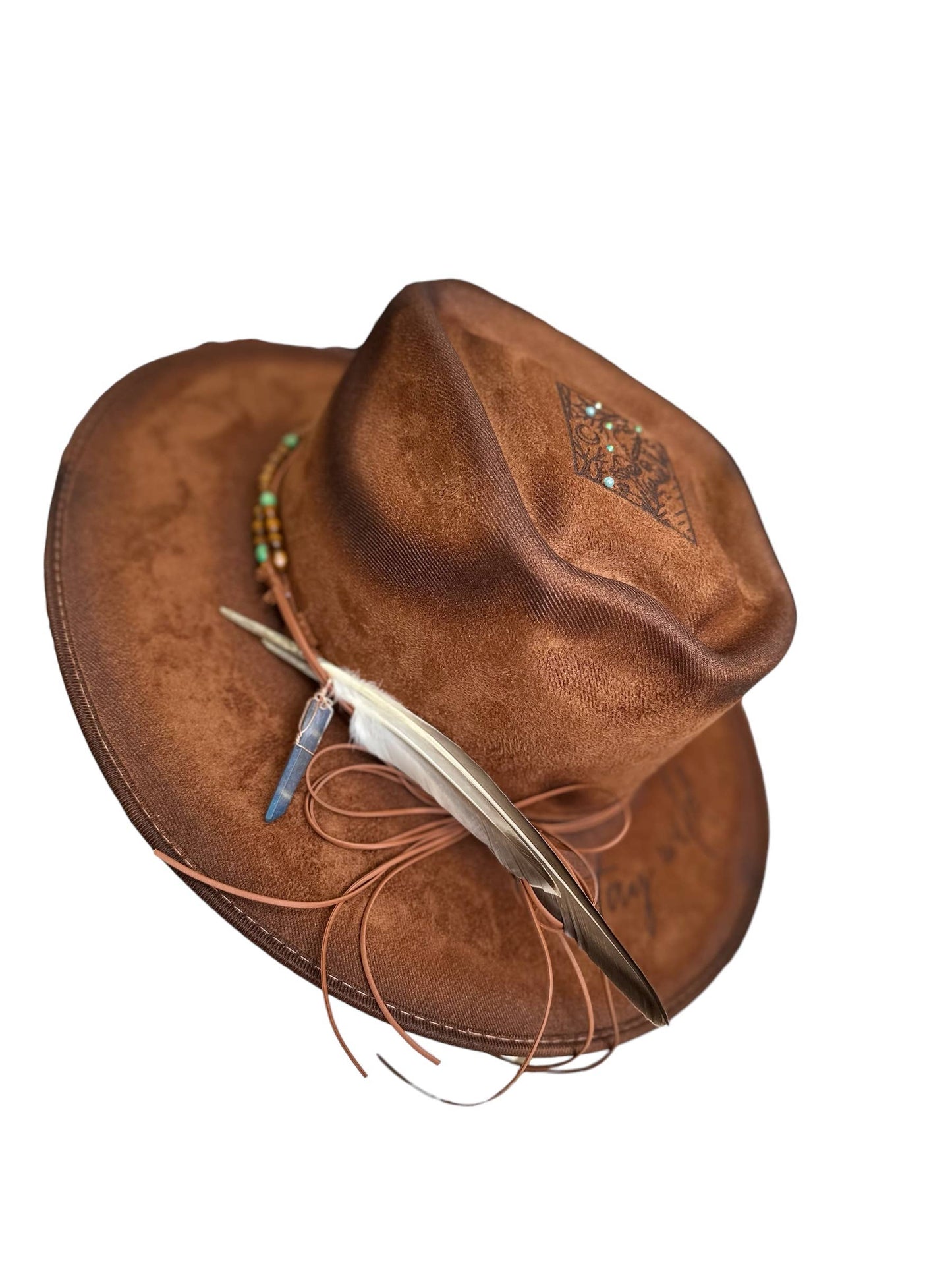 Mushroom Stay Wild Moon & Star Arrowhead Rancher Hat Western: Tan / Cotton Blend Rancher