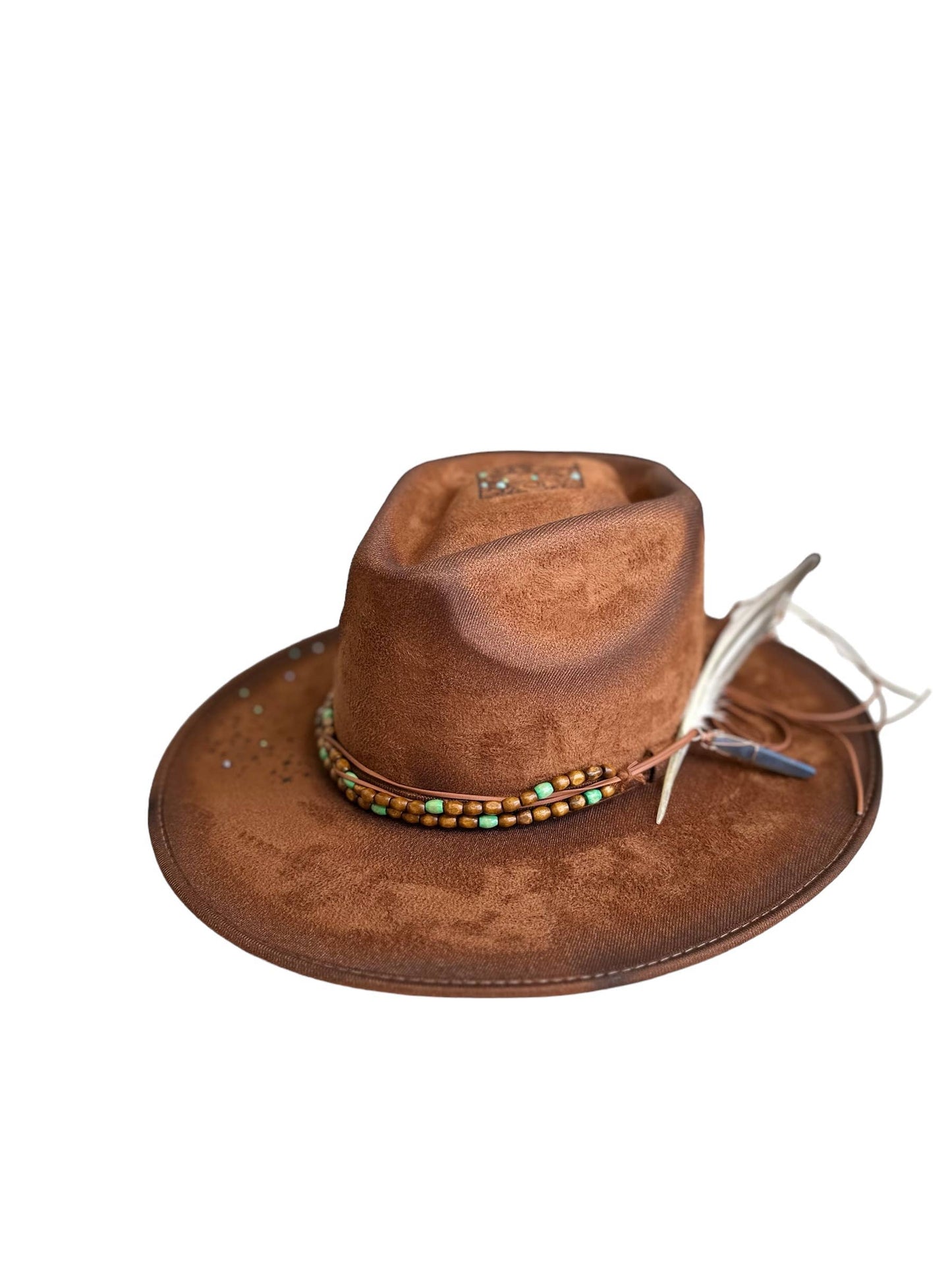 Mushroom Stay Wild Moon & Star Arrowhead Rancher Hat Western: Tan / Cotton Blend Rancher