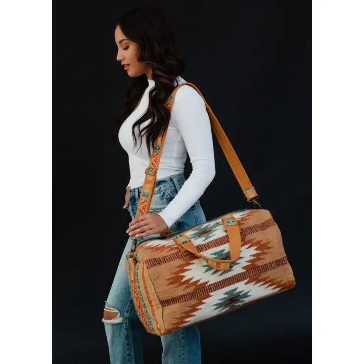 Brown, Rust & Teal Aztec Duffel